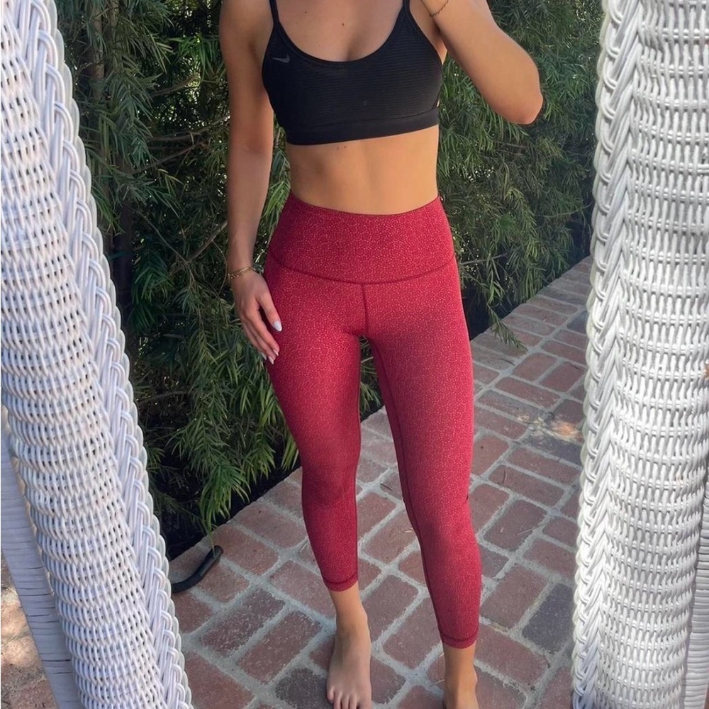 Rare Lululemon Lunar New Year High Times Wunder Under Red Patterned Leggings 6